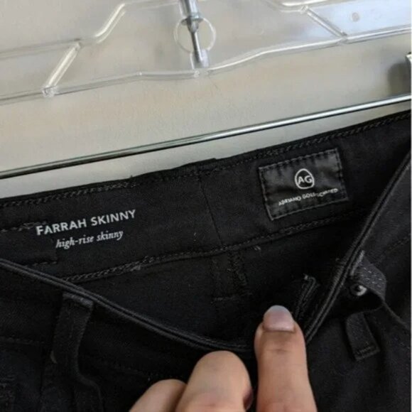 AG Farrah High-Rise Skinny Jeans - Black - Picture 4 of 7